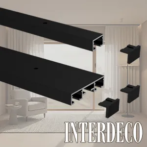 Gardinenschienen in schwarz