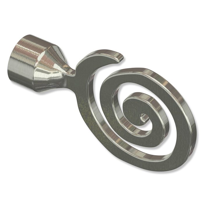 Endstücke für Gardinenstangen 20 mm Ø, Optik Spirale Edelstahl (2 eBay Stück) in 