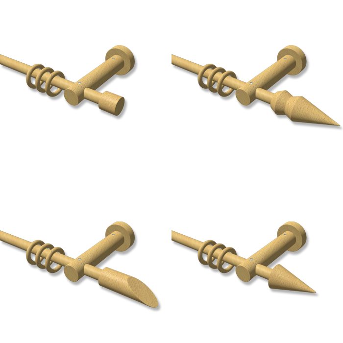 Holz Gardinenstangen 16 mm Ø in Buche lackiert, viele Größen