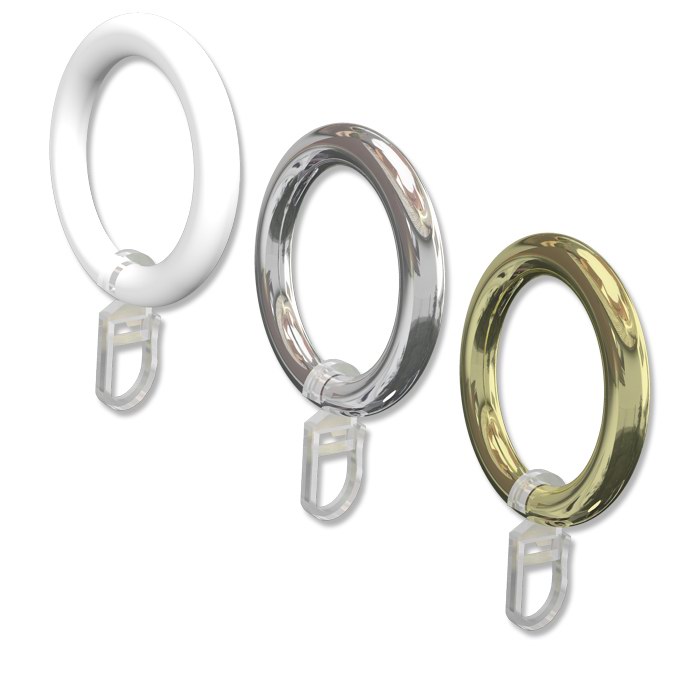10 Stk. Gardinenringe aus Kunststoff Ringe für 28 mm Ø Gardinenstangen Pack