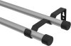 10153728-103328 Gardinenstange Metall 16 mm Ø 2-läufig OLYMP - Lucan Silbergrau / Schwarz (ohne Ringe)
