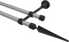 10153925-103328 Gardinenstange Metall 16 mm Ø 2-läufig PRIMUS - Lorenzo Silbergrau / Schwarz (ohne Ringe)