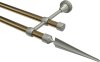 10153925-109534 Gardinenstange Metall 16 mm Ø 2-läufig PRIMUS - Lorenzo Messing Antik / Chrom matt (ohne Ringe)