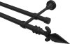 10154125-1028 Gardinenstange Metall 16 mm Ø 2-läufig PRIMUS - Matteo Schwarz (ohne Ringe)