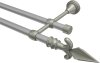 10154125-103334 Gardinenstange Metall 16 mm Ø 2-läufig PRIMUS - Matteo Silbergrau / Chrom matt (ohne Ringe)