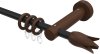 10160311-102819 Gardinenstange Metall / Holz 16 mm Ø ADRIAN - Flower Schwarz / Nussbaum lackiert