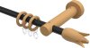 10160311-102830 Gardinenstange Metall / Holz 16 mm Ø ADRIAN - Flower Schwarz / Buche lackiert