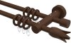 10160312-1019 Gardinenstange Holz 16 mm Ø 2-läufig ADRIAN - Flower Nussbaum lackiert