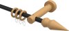 10160411-102830 Gardinenstange Metall / Holz 16 mm Ø ADRIAN - Doman Schwarz / Buche lackiert
