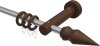 10160411-103319 Gardinenstange Metall / Holz 16 mm Ø ADRIAN - Doman Silbergrau / Nussbaum lackiert