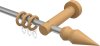 10160411-103330 Gardinenstange Metall / Holz 16 mm Ø ADRIAN - Doman Silbergrau / Buche lackiert