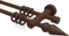 10160412-1019 Gardinenstange Holz 16 mm Ø 2-läufig ADRIAN - Doman Nussbaum lackiert