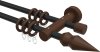 10160412-102819 Gardinenstange Metall / Holz 16 mm Ø 2-läufig ADRIAN - Doman Schwarz / Nussbaum lackiert