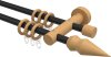 10160412-102830 Gardinenstange Metall / Holz 16 mm Ø 2-läufig ADRIAN - Doman Schwarz / Buche lackiert