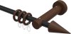 10160711-102819 Gardinenstange Metall / Holz 16 mm Ø ADRIAN - Holly Schwarz / Nussbaum lackiert