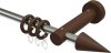 10160711-103919 Gardinenstange Metall / Holz 16 mm Ø ADRIAN - Holly Edelstahl-Optik / Nussbaum lackiert