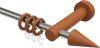10160711-103922 Gardinenstange Metall / Holz 16 mm Ø ADRIAN - Holly Edelstahl-Optik / Kirschbaum lackiert