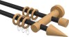 10160712-102830 Gardinenstange Metall / Holz 16 mm Ø 2-läufig ADRIAN - Holly Schwarz / Buche lackiert