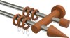 10160712-103922 Gardinenstange Metall / Holz 16 mm Ø 2-läufig ADRIAN - Holly Edelstahl-Optik / Kirschbaum lackiert