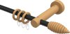 10160811-102830 Gardinenstange Metall / Holz 16 mm Ø ADRIAN - Asta Schwarz / Buche lackiert
