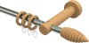 10160811-103930 Gardinenstange Metall / Holz 16 mm Ø ADRIAN - Asta Edelstahl-Optik / Buche lackiert