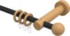 10162111-102830 Gardinenstange Metall / Holz 16 mm Ø ADRIAN - Geo Schwarz / Buche lackiert