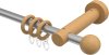 10162111-103330 Gardinenstange Metall / Holz 16 mm Ø ADRIAN - Geo Silbergrau / Buche lackiert