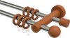 10162112-104022 Gardinenstange Edelstahl / Holz Kirschbaum lackiert 16 mm Ø 2-läufig ADRIAN - Geo