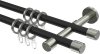 10162316-102839 Gardinenstange Metall 16 mm Ø 2-läufig SINUX - Casa Schwarz / Edelstahl-Optik