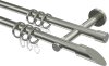 10162403-1039 Gardinenstange Edelstahl-Optik 16 mm Ø 2-läufig MEDIUM - Santoni