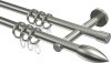 10162503-1039 Gardinenstange Edelstahl-Optik 16 mm Ø 2-läufig MEDIUM - Poveda