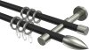 10162516-102839 Gardinenstange Metall 16 mm Ø 2-läufig SINUX - Poveda Schwarz / Edelstahl-Optik