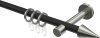 10162615-XX2839 Gardinenstange Metall 16 mm Ø SINUX - Scarano Schwarz / Edelstahl-Optik