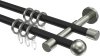 10162716-102839 Gardinenstange Metall 16 mm Ø 2-läufig SINUX - Puros Schwarz / Edelstahl-Optik