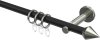 10162801-102839 Gardinenstange Metall 16 mm Ø MEDIUM - Castello Schwarz / Edelstahl-Optik