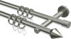 10162803-1039 Gardinenstange Edelstahl-Optik 16 mm Ø 2-läufig MEDIUM - Castello