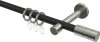 10163015-102839 Gardinenstange Metall 16 mm Ø SINUX - Caras Schwarz / Edelstahl-Optik