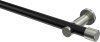 10193111-102939 Gardinenstange Metall 20 mm Ø PLATON - Santo Schwarz / Edelstahl-Optik (ohne Ringe)