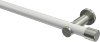 10193111-103239 Gardinenstange Metall 20 mm Ø PLATON - Santo Weiß / Edelstahl-Optik (ohne Ringe)
