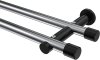 10193112-101229 Gardinenstange Metall 20 mm Ø 2-läufig PLATON - Santo Chrom / Schwarz (ohne Ringe)