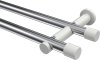 10193112-XX1232 Gardinenstange Metall 20 mm Ø 2-läufig PLATON - Santo Chrom / Weiß (ohne Ringe)