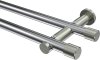 10193112-XX1239 Gardinenstange Metall 20 mm Ø 2-läufig PLATON - Santo Chrom / Edelstahl-Optik (ohne Ringe)