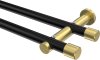 10193112-XX2938 Gardinenstange Metall 20 mm Ø 2-läufig PLATON - Santo Schwarz / Messing-Optik (ohne Ringe)