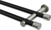 10193112-XX2939 Gardinenstange Metall 20 mm Ø 2-läufig PLATON - Santo Schwarz / Edelstahl-Optik (ohne Ringe)