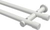 10193112-1032 Gardinenstange Metall 20 mm Ø 2-läufig PLATON - Santo Weiß (ohne Ringe)