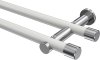 10193112-XX3212 Gardinenstange Metall 20 mm Ø 2-läufig PLATON - Santo Weiß / Chrom (ohne Ringe)
