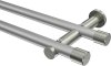 10193112-XX3339 Gardinenstange Metall 20 mm Ø 2-läufig PLATON - Santo Silbergrau / Edelstahl-Optik (ohne Ringe)