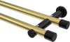 10193112-XX3829 Gardinenstange Metall 20 mm Ø 2-läufig PLATON - Santo Messing-Optik / Schwarz (ohne Ringe)