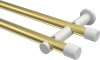 10193112-XX3832 Gardinenstange Metall 20 mm Ø 2-läufig PLATON - Santo Messing-Optik / Weiß (ohne Ringe)