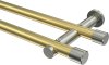 10193112-XX3839 Gardinenstange Messing-Optik / Edelstahl-Optik 20 mm Ø 2-läufig PLATON - Santo (ohne Ringe)